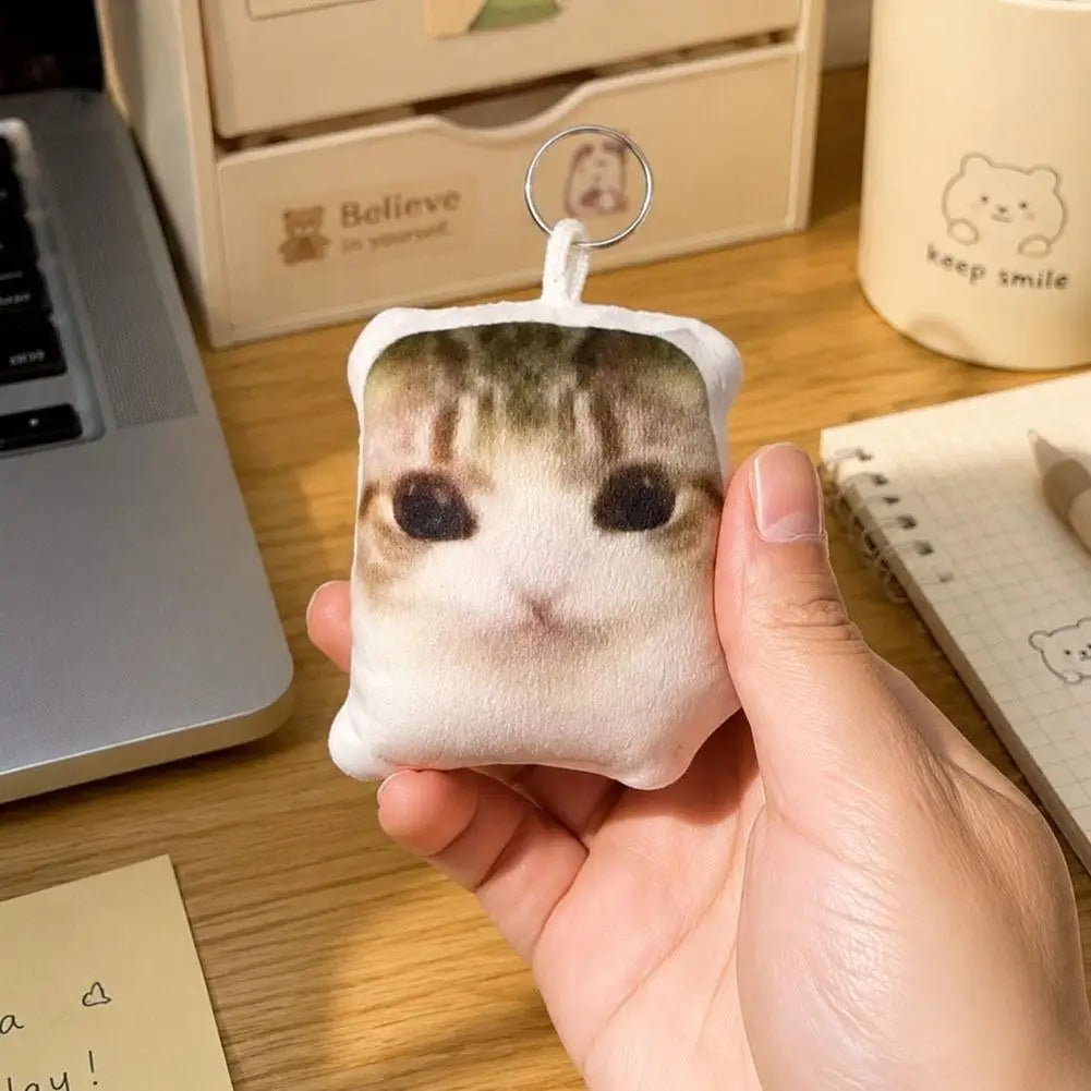 Portable OMG Cat Squeeze Talking Cat For Bag Cat Voice Keychain Plush Stress Relief with Sound Funny Bag Pendant Charm Gift