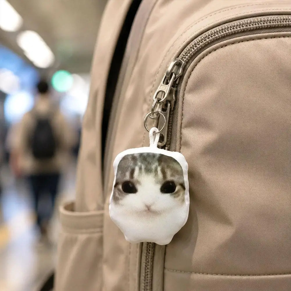 Portable OMG Cat Squeeze Talking Cat For Bag Cat Voice Keychain Plush Stress Relief with Sound Funny Bag Pendant Charm Gift
