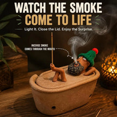 Handmade Bathtub Incense Burner - Creative Clay Smoke Effect Incense Holder