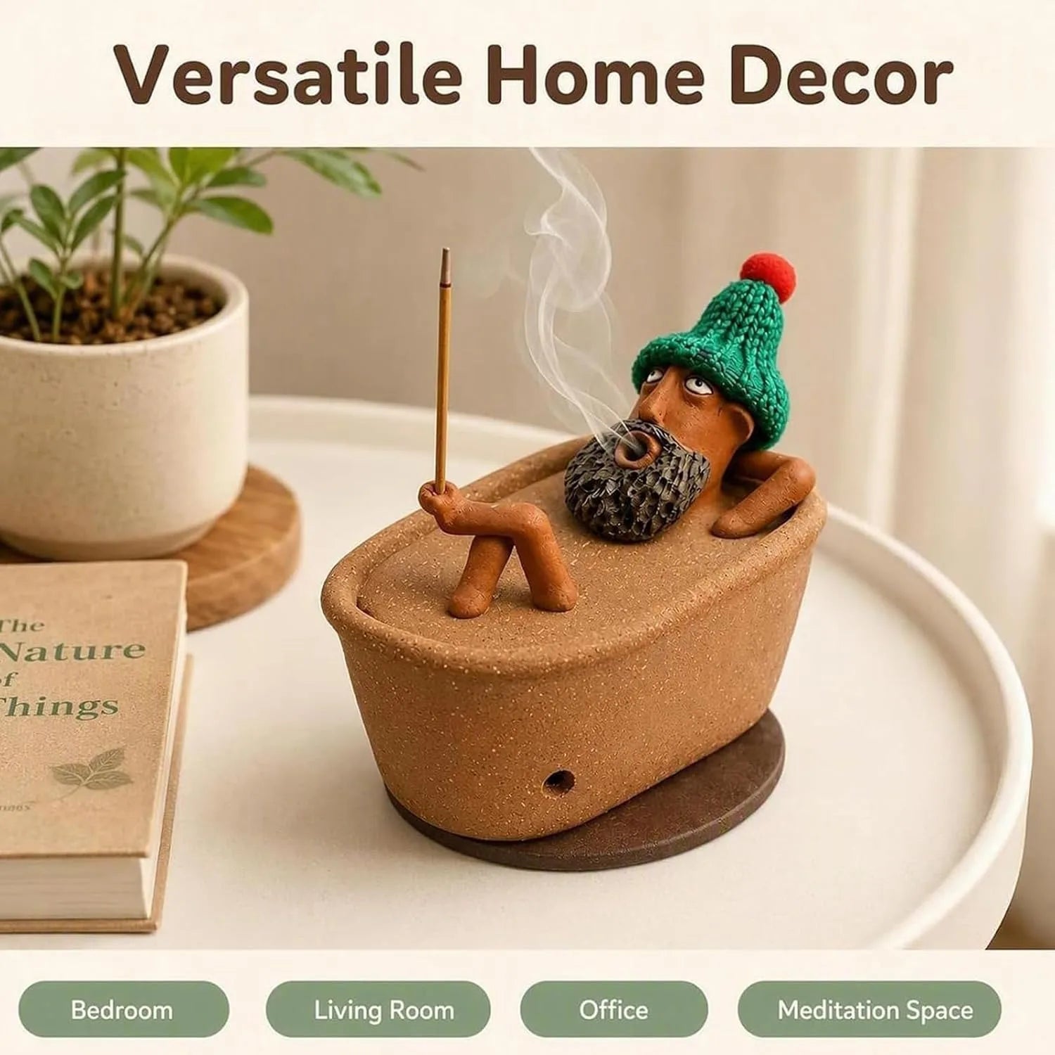 Handmade Bathtub Incense Burner - Creative Clay Smoke Effect Incense Holder
