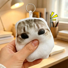 Portable OMG Cat Squeeze Talking Cat For Bag Cat Voice Keychain Plush Stress Relief with Sound Funny Bag Pendant Charm Gift