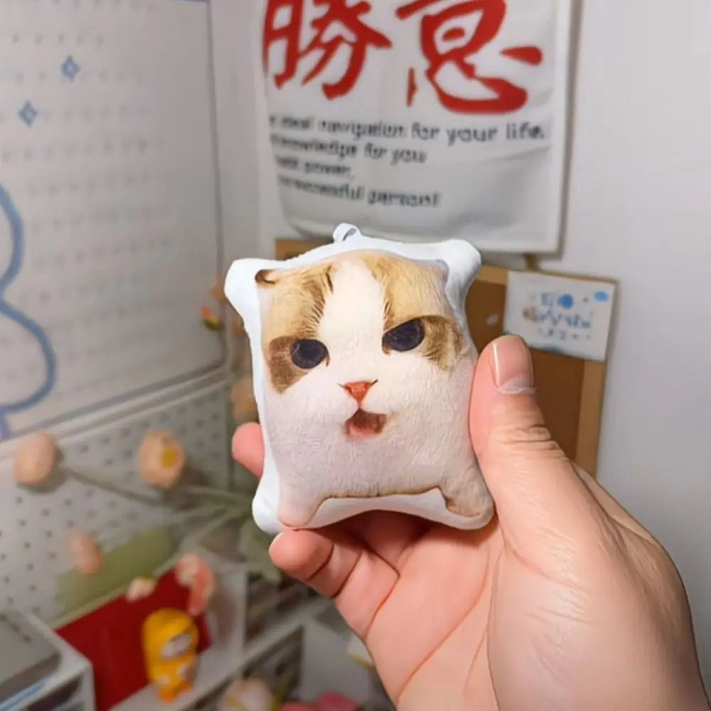 Oiiaioooooiai Cat Voice Keychain Decompression with Sound German Kitten Voice Pendant Reverses Cat Voice Doll