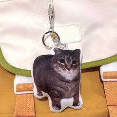 Voice Doll Cat Voice Keychain With Sound Decompression Soft Plush Squeeze Talking Cat Keychain Realistic Meow Sound Kids Toy